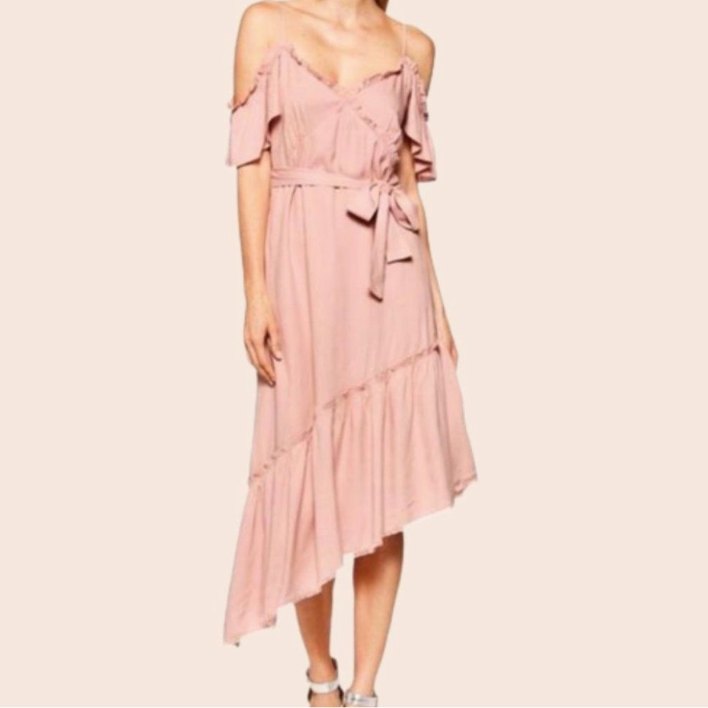 Paige Aylin Midi Dress in Misty Rose Size S NWT